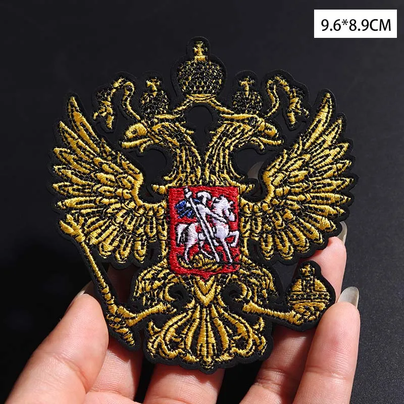 9.6*8.9cm Russian flag National Emblem Patch pilot people of Russia Military strip Patches Badge