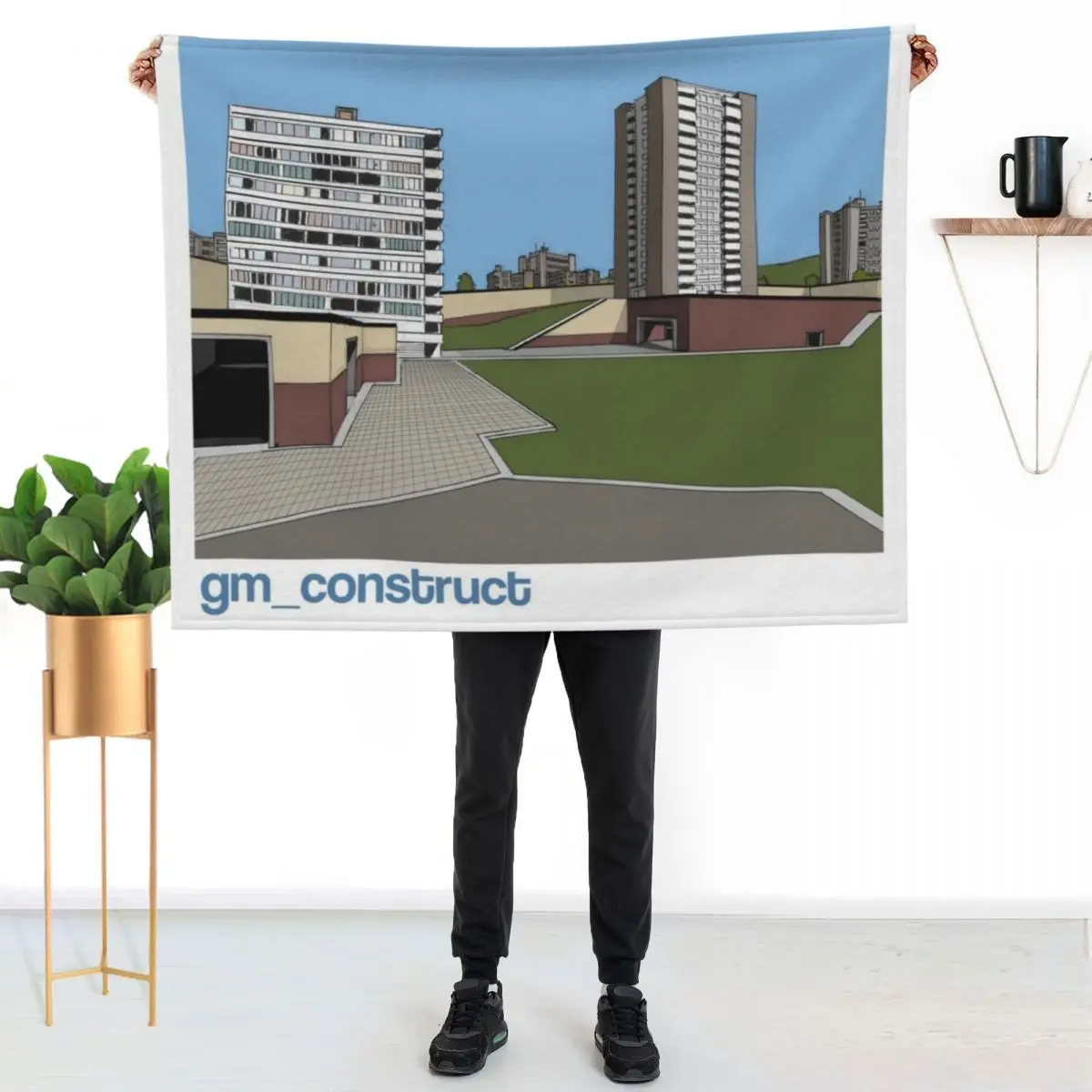 gm_construct Throw Blanket Custom manga Softest Plush Thin Thins Blankets