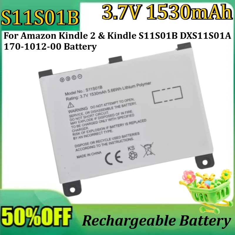 

New S11S01B Replacement Battery 3.7V 1530mAh S11S01B For Amazon Kindle 2 & Kindle S11S01B DXS11S01A 170-1012-00 Battery