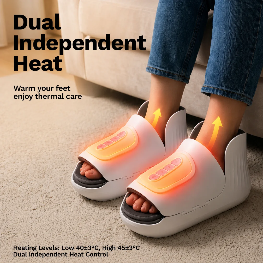 Air Pressure Vibration Heating Walkable Foot Massager 360 Wrap Air Multi-Angle Acupressure Massage Foot