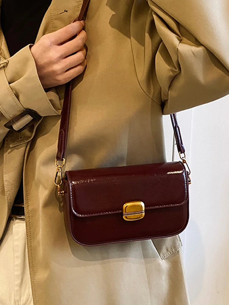 Women Retro Small Square Pack Autumn Winter All-Match Crossbody Bag High-end Textured PU Leather Lady Shoulder Bags image 3