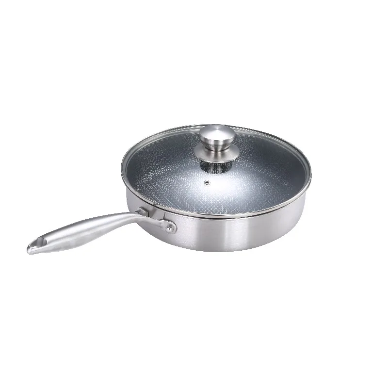 Frying pan hot sale 26-28 cm steel handle non-stick stainless steel honeycomb frying pan