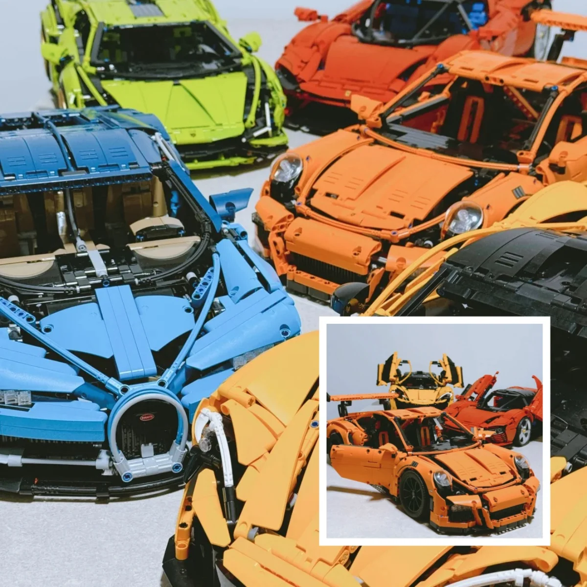 MOC Technisches Supercar-Modell, Rennwagen-Bausteinset, Fahrzeugspielzeug zusammenbauen,