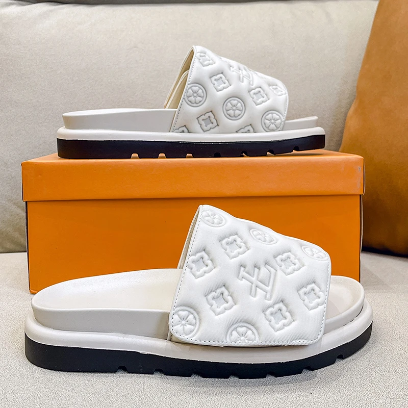 Sandalias De diseñador De marca De lujo para Mujer, chanclas informales antideslizantes con suela gruesa, novedad De verano 2024