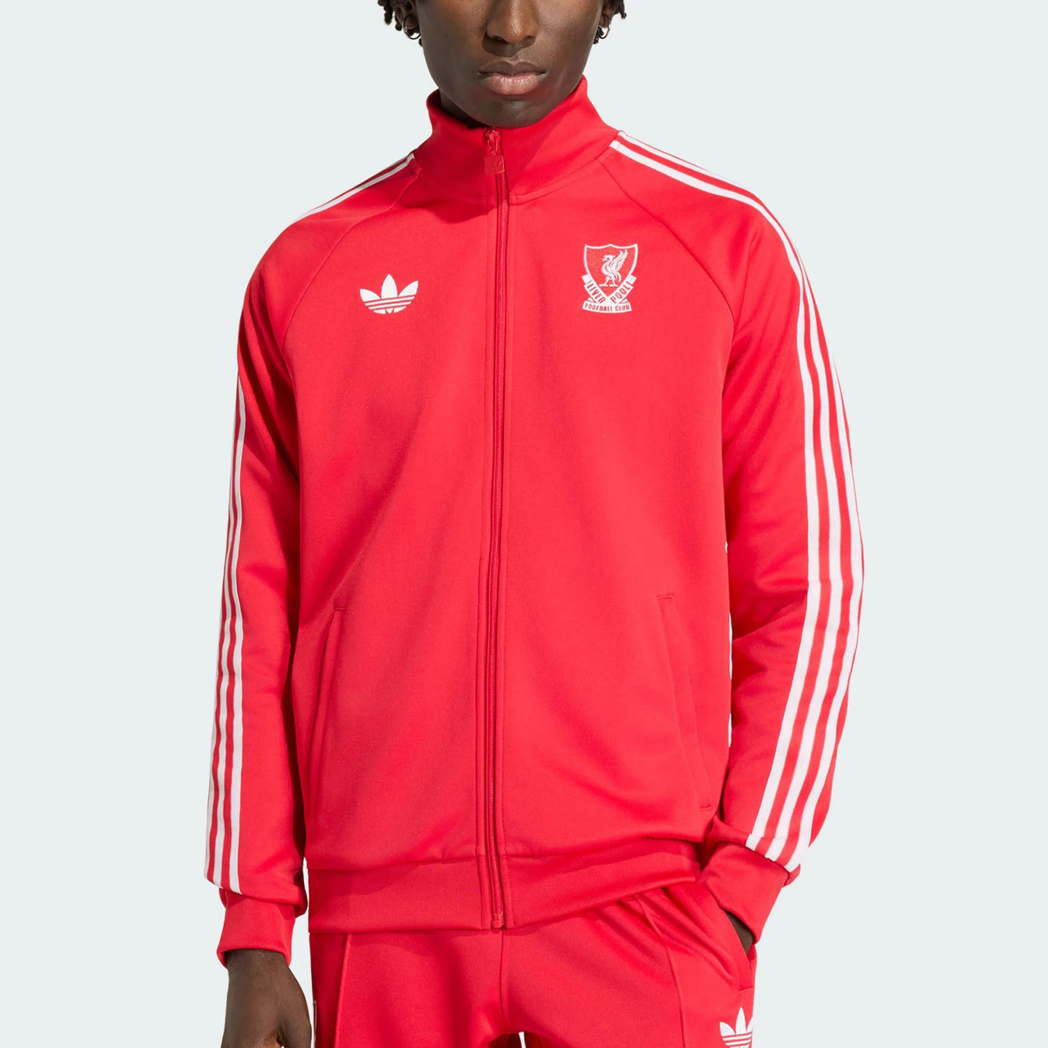 Adidas genuine clover new men's red and white football jacket jacket JZ0144