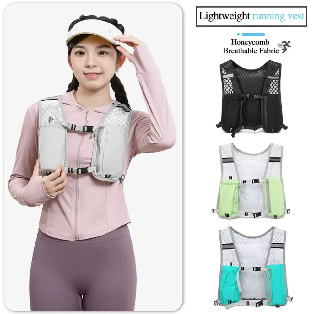 

Waterproof Reflective Running Vest Pack Breathable Multifunctional Outdoor Running Vest Adjustable Convenient Sports Backpack