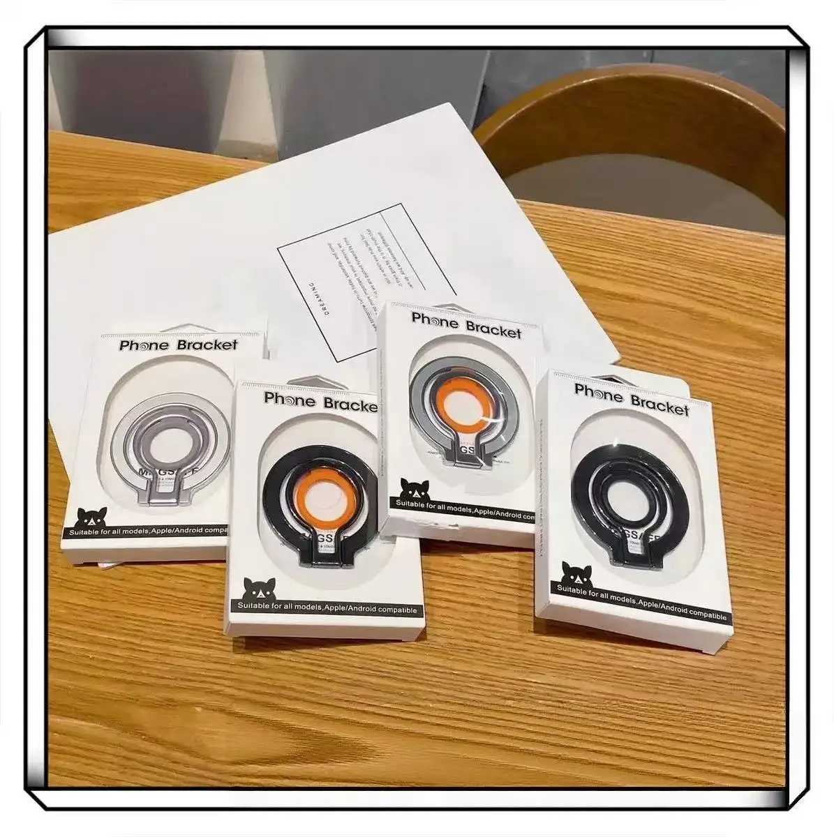 Magnetic Phone Stand, with Ring Buckle, Lazy Stand, Multi-Functional Phone Holder