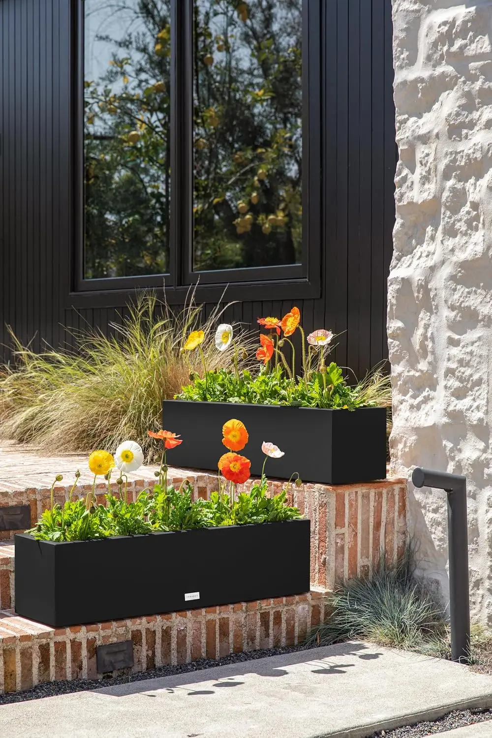 Block Series Trough Planter - Rectangular Outdoor Window Box, Customized