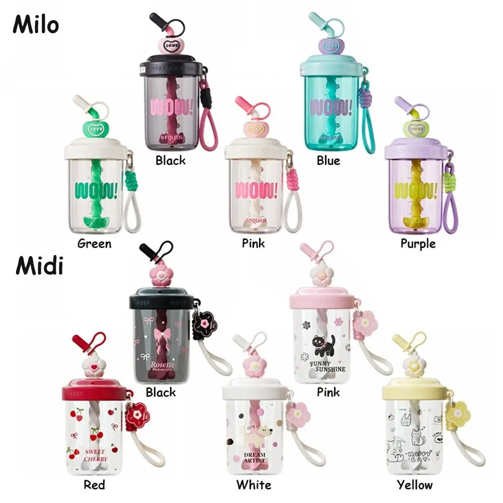Bottiglie d'acqua da 580 ml con cannuccia Tappo antipolvere Tazza per bere Maniglia portatile ad alta capacità Bottiglia di shaker per proteine del siero di latte Succo di frutta