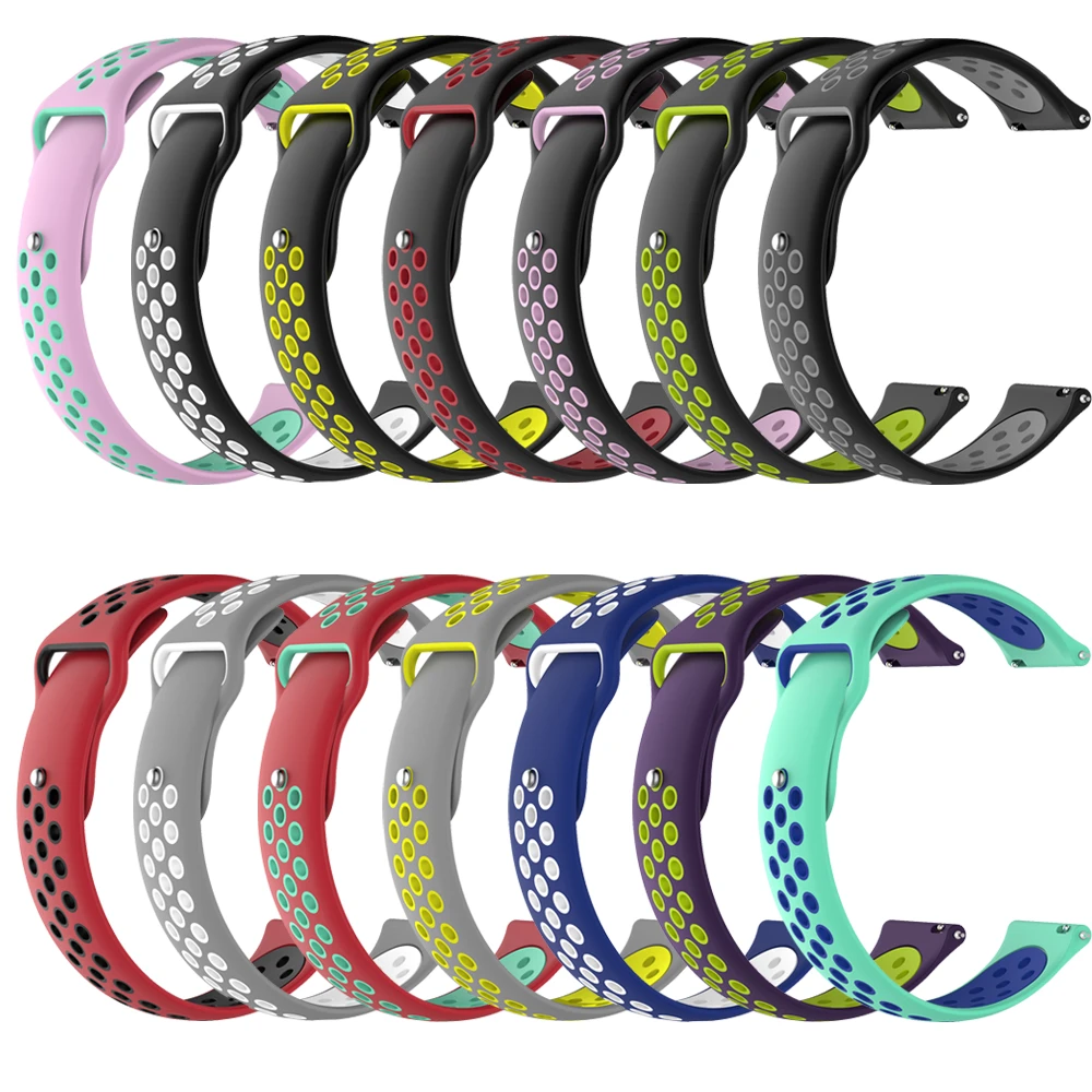 Rainbow Bands For Garmin Vivomove Sport Venu 2 Plus Silicone Wrist Strap For Vivo WATCH 2 Xiaomi S1 TicWatch GTK GTA Bracelet