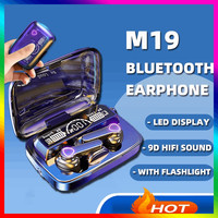 M19 headset TWS Earphone Intelligente Touch Control Wireless Bluetooth-compatible Headphones Waterproof LED Display With Mic