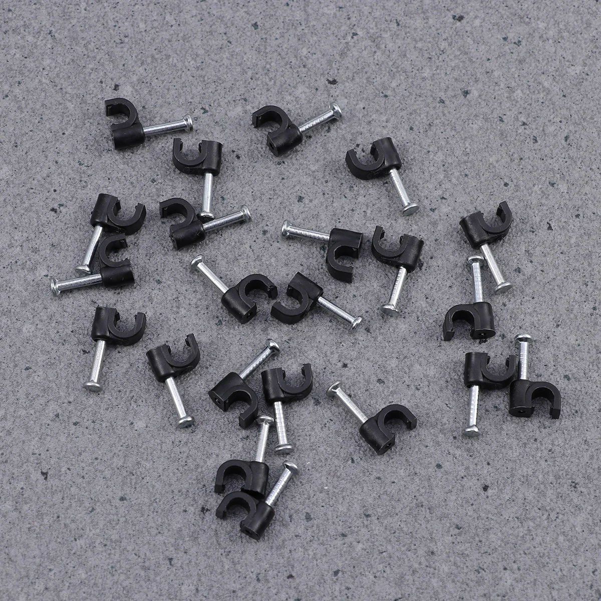 

Hemobllo Cable Clips 100 Pcs 6Mm Cable Wire Clips Steel Nails Plastic Cord Clips Wire Cord Fastener Cable Wall Clips Network