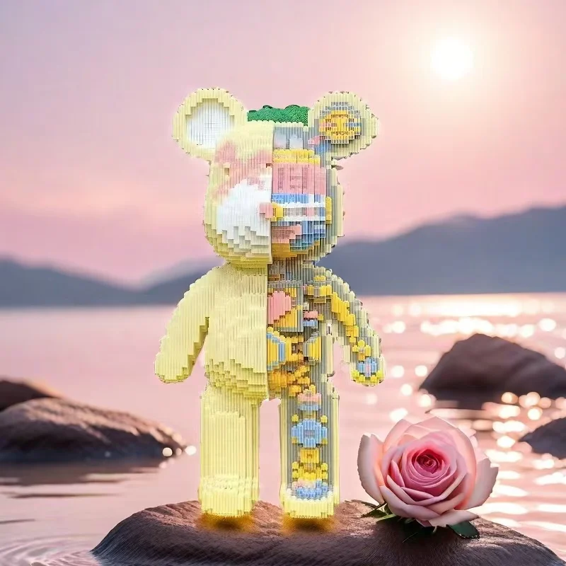 ตัวต่อหมีกลไก 3 มิติ 5846 ชิ้น ของตกแต่งบล็อกตัวต่อ ของตกแต่งสร้างสรรค์และของตกแต่งห้อง เหมาะสำหรับวันเกิด/วันฮาโลวีน/วันวาเลนไทน์