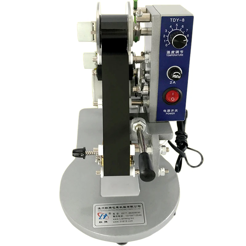 Máquina de impressão de código de data de fita máquina de data de validade 220v manual folha quente ferramentas de impressora de carimbo térmico DY-8