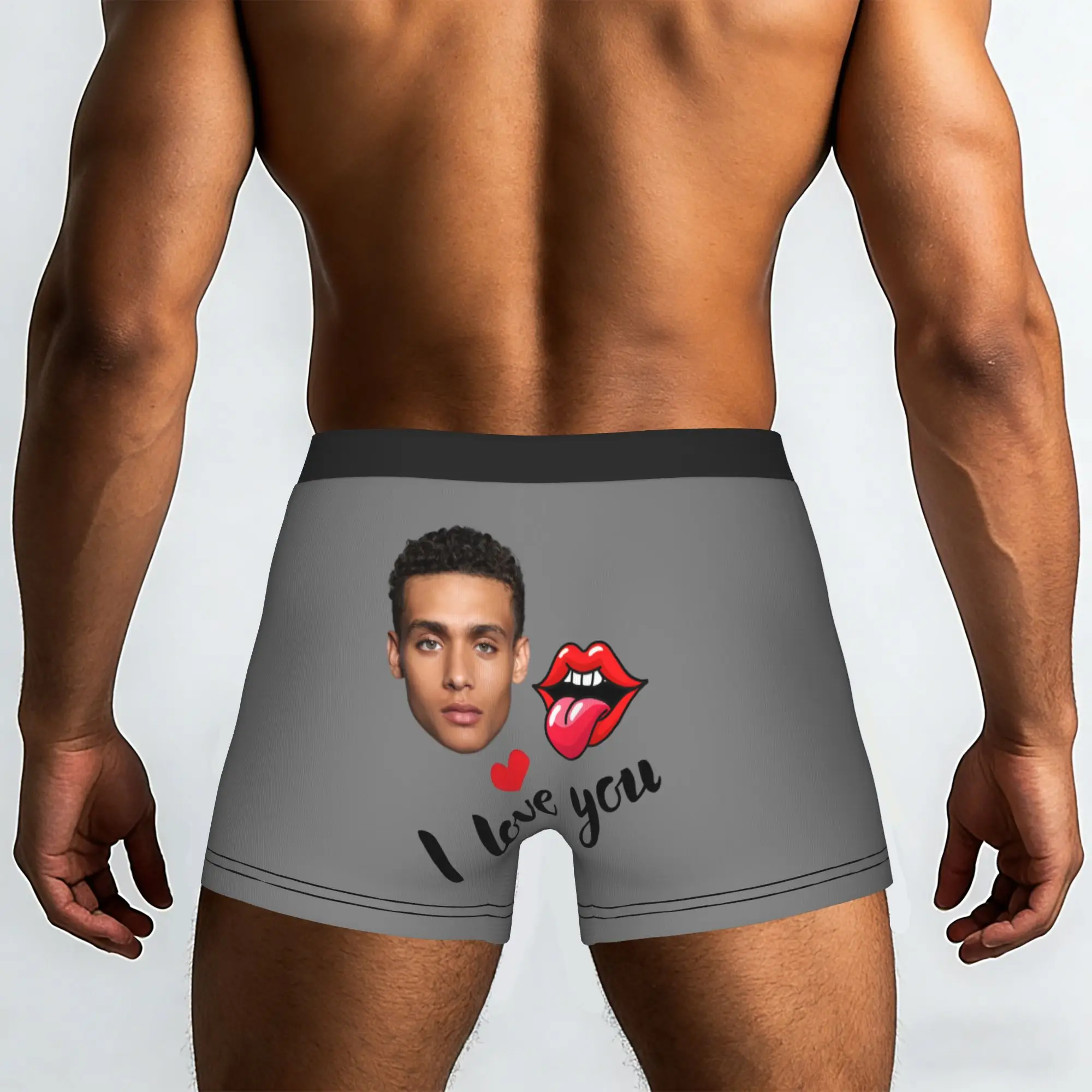 Custom Personalized Face Photo I Love YOU Boxers Shorts Men's  Briefs Underwear Cool Underpants