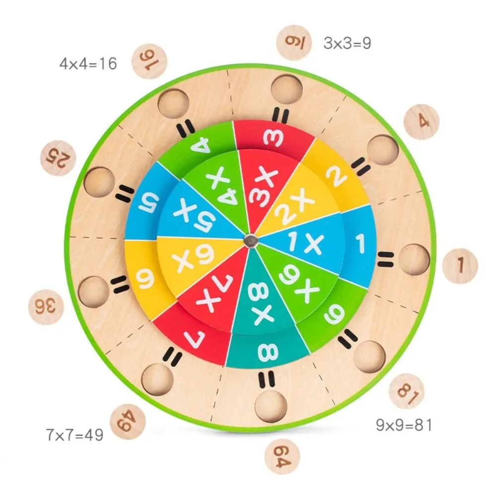 

Montessori Turntable Multiplication Board Multiplication Table Early Educational Wooden Arithmetic Toy Learning Toy Math Toy