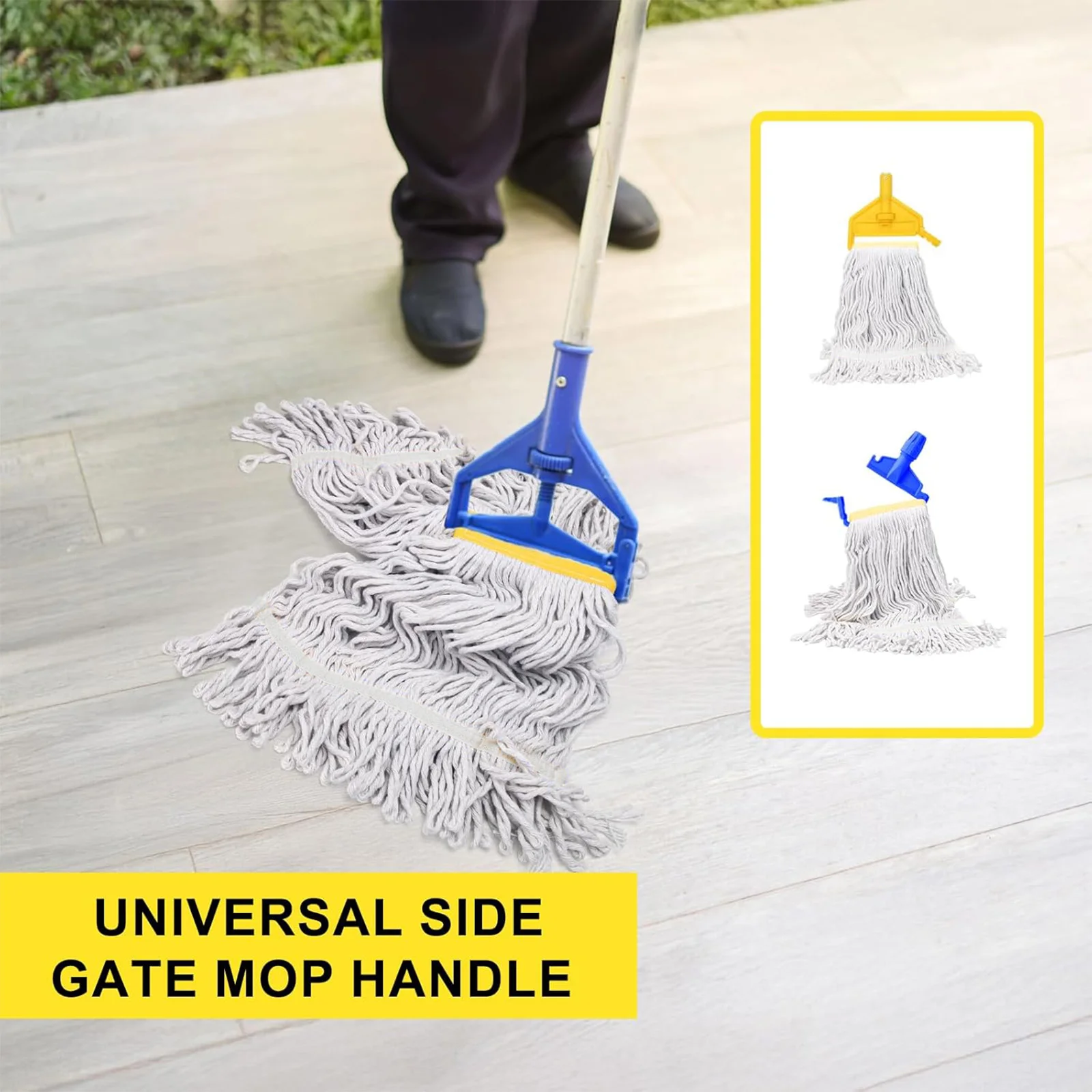 Commercial Mop Head Replacement, Wet Industrial Cotton Looped End String Mops Refill for Floor Cleaning