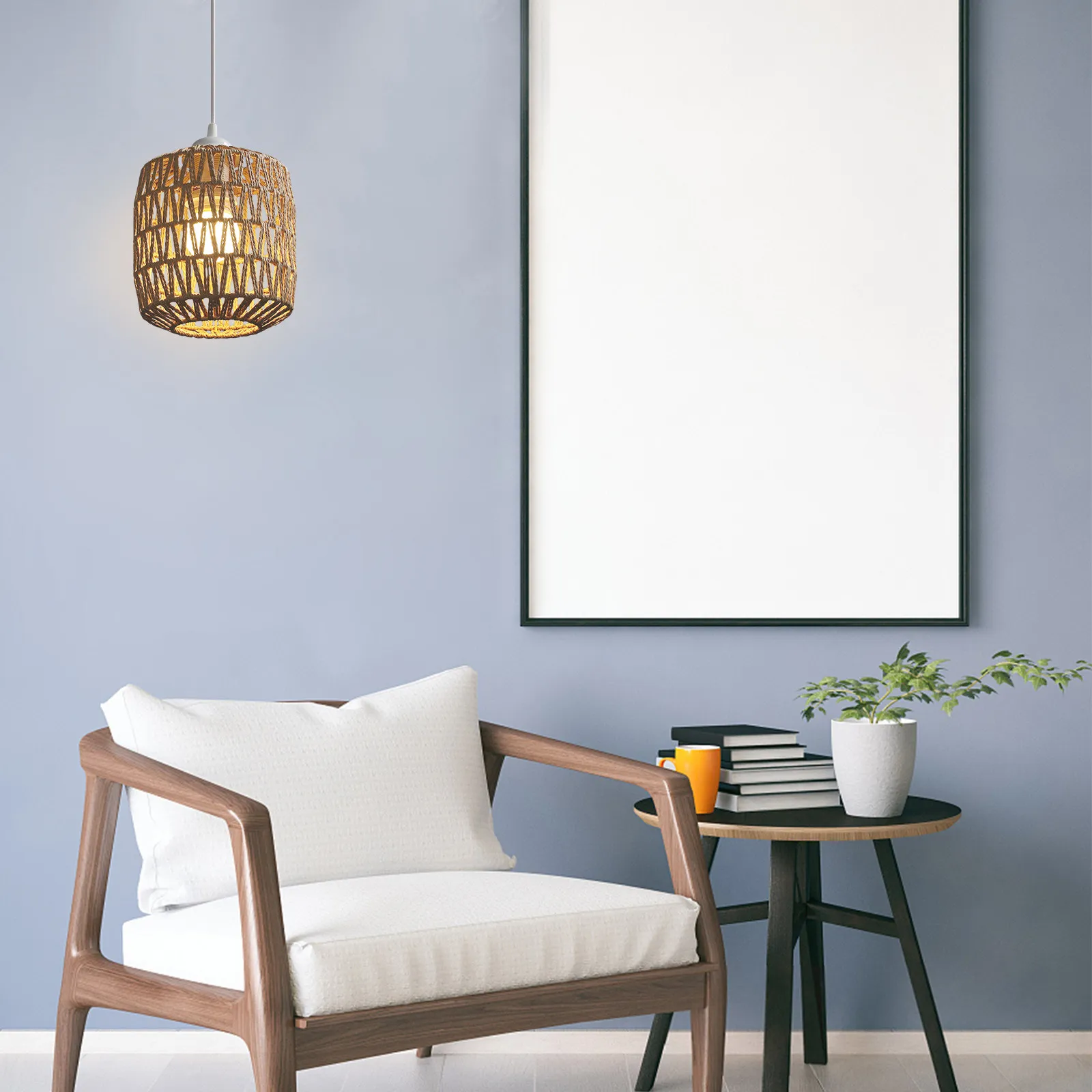 

1 шт. Подвесной абажур ручной работы из имитации плетеного каната, в деревенском стиле, для дома, спальни, гостиной