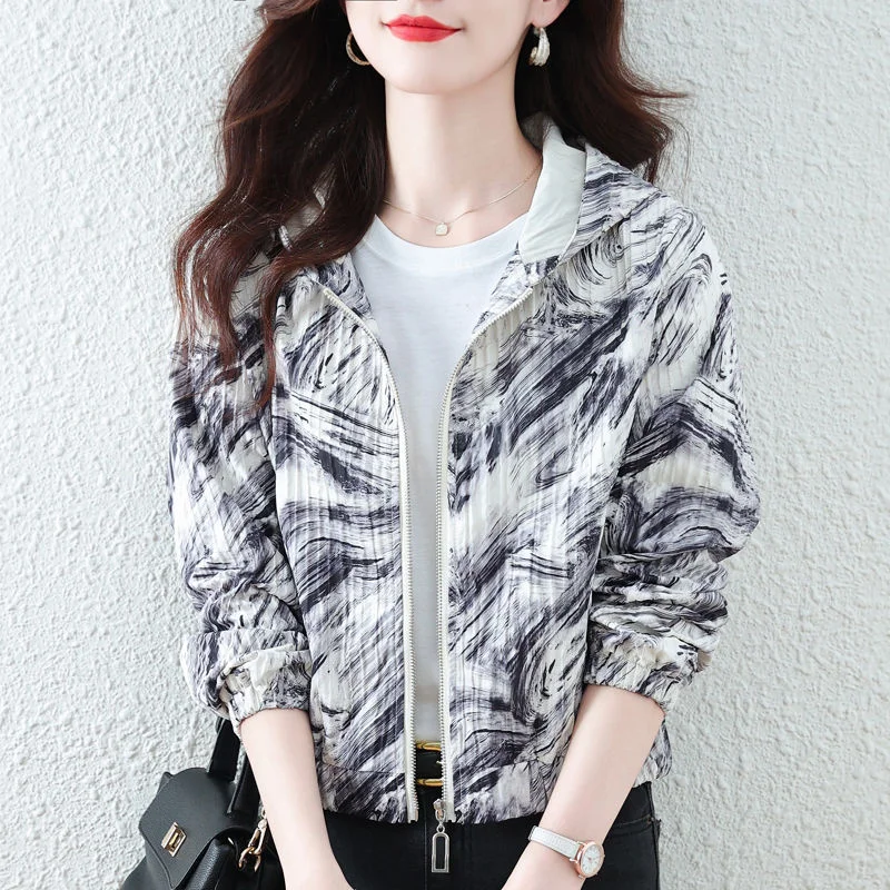 Xiaoxiangfeng-Veste courte et fine pour femme, haut taille haute, veste de baseball, printemps, automne, nouveau, 2024