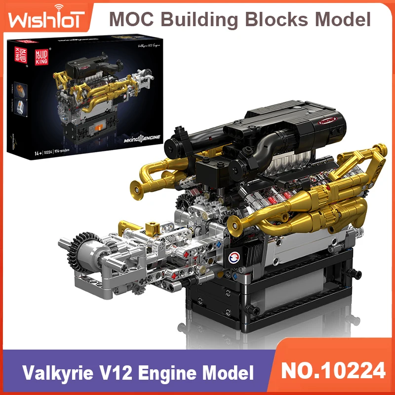 

10224 Valkyrie V12 Engine Model 974pcs DIY Building Blocks Parts Set Brick Assembly Engine Brick Toys Kids Christmas Gift