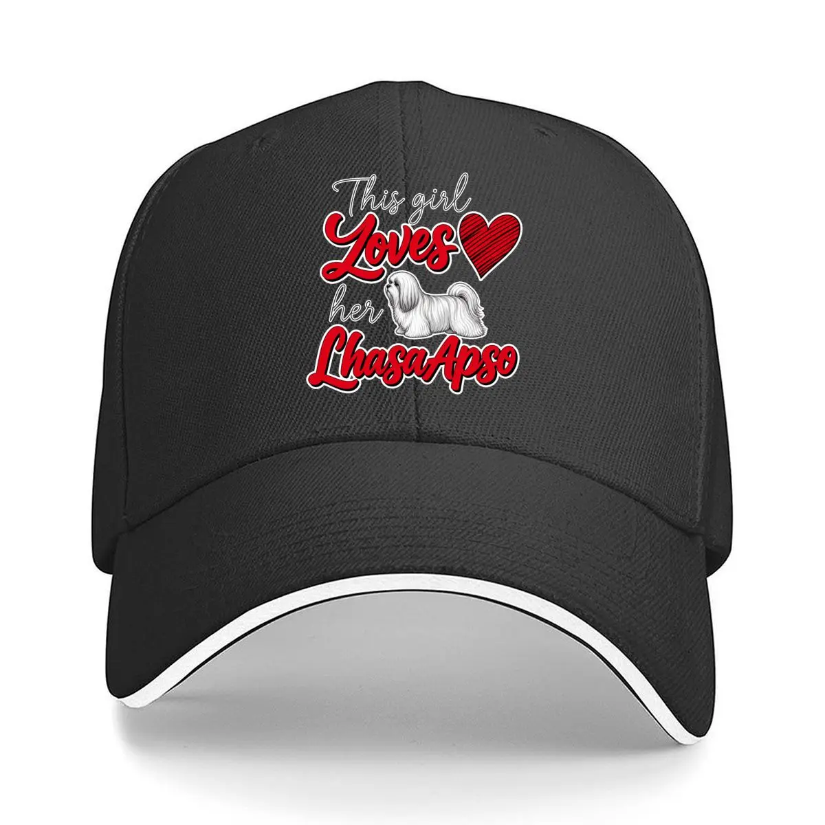 Esta chica ama a su perro Lhasa Apso, gorra de béisbol, gorra para el sol, gorra para entrenamientos al aire libre