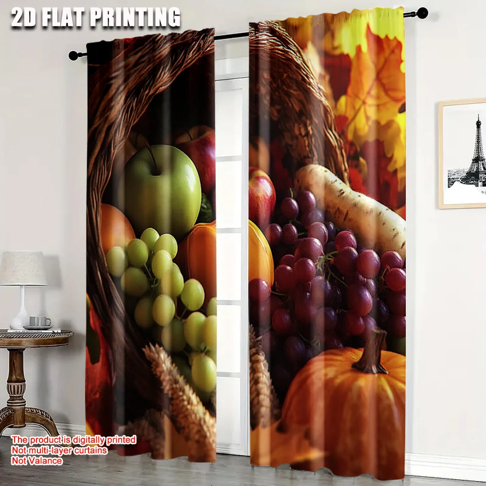 

2pc, Drapes Harvest Versatile 100% Polyester,Without Electricity Party Decorations for Living Room, Outdoor Decor