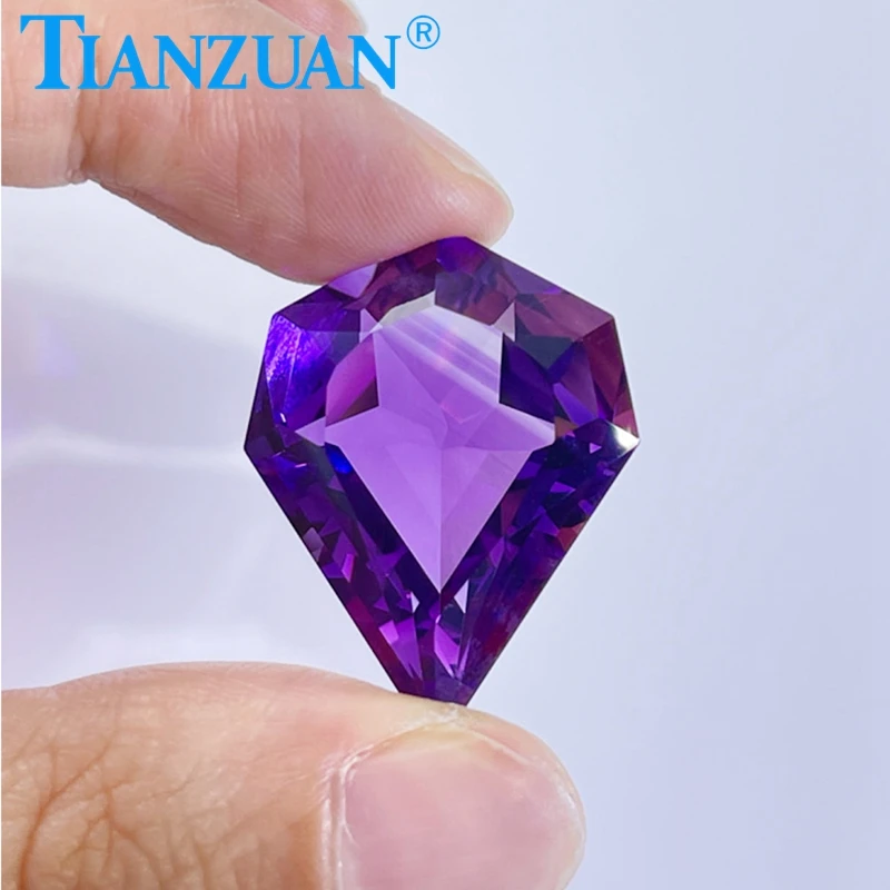 32.30ct Natural Amethyst Vivid Purple Color Kite Shape Brilliant Cut Loose Gem Stone with GRC Certified