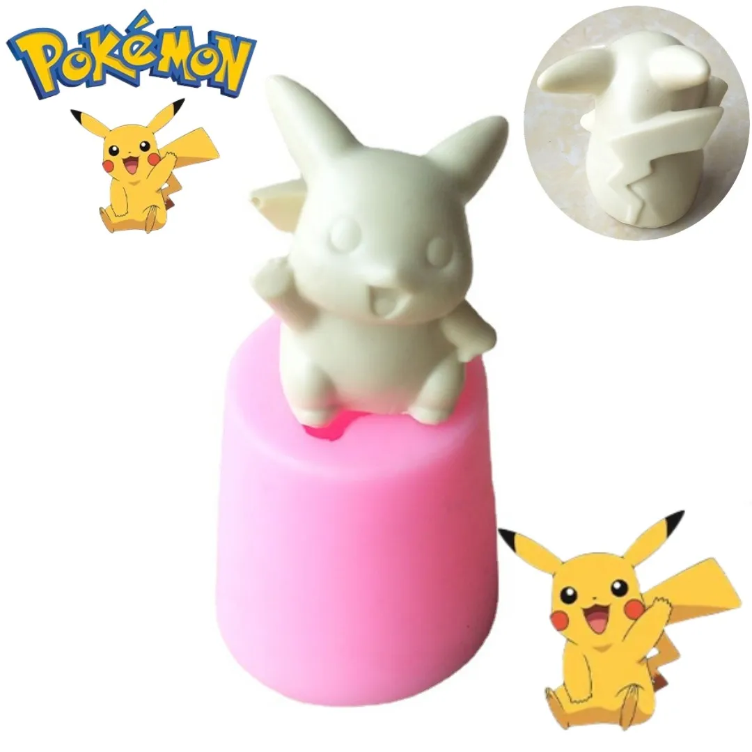 Pokemon Pikachu 3D Candle Wax Anime Silicon Mold Cake Tools Cartoon Kids Chocolate Candy Dessert Cupcake Kitchen Baking Mould