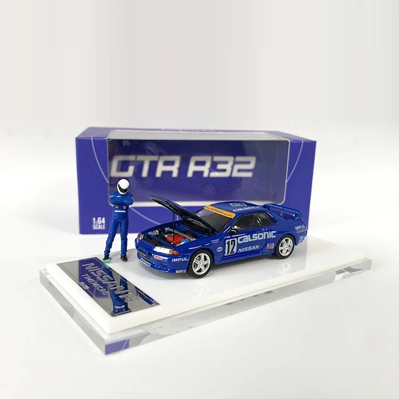 Time Micro 1:64 Metal Model Car GTR R32 Open Cover Alloy Die-Cast Simulatoin Vehicle Collection