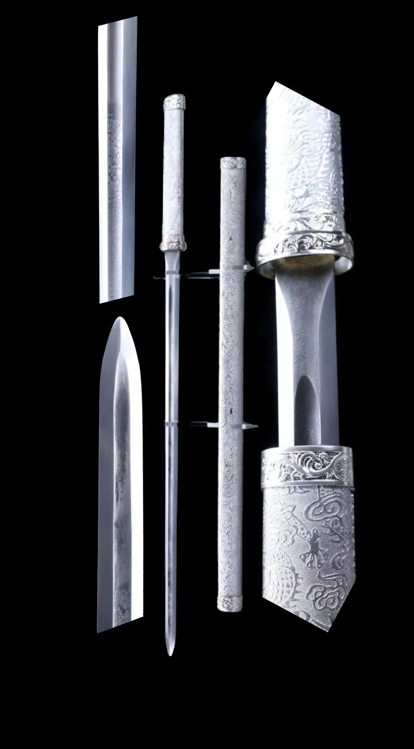 

Chinese Kungfu Real Handforged Holy Battle Steel Blade Sword, Multi Refined Extreme Manganese Steel Blade, Unsharp