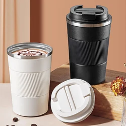 380ml/510ml Coffee Thermos Mug Leak-Proof Non-Slip Car Vacuum Flask Travel Thermal Cup Double-wall Stainless Steel Water Bottle