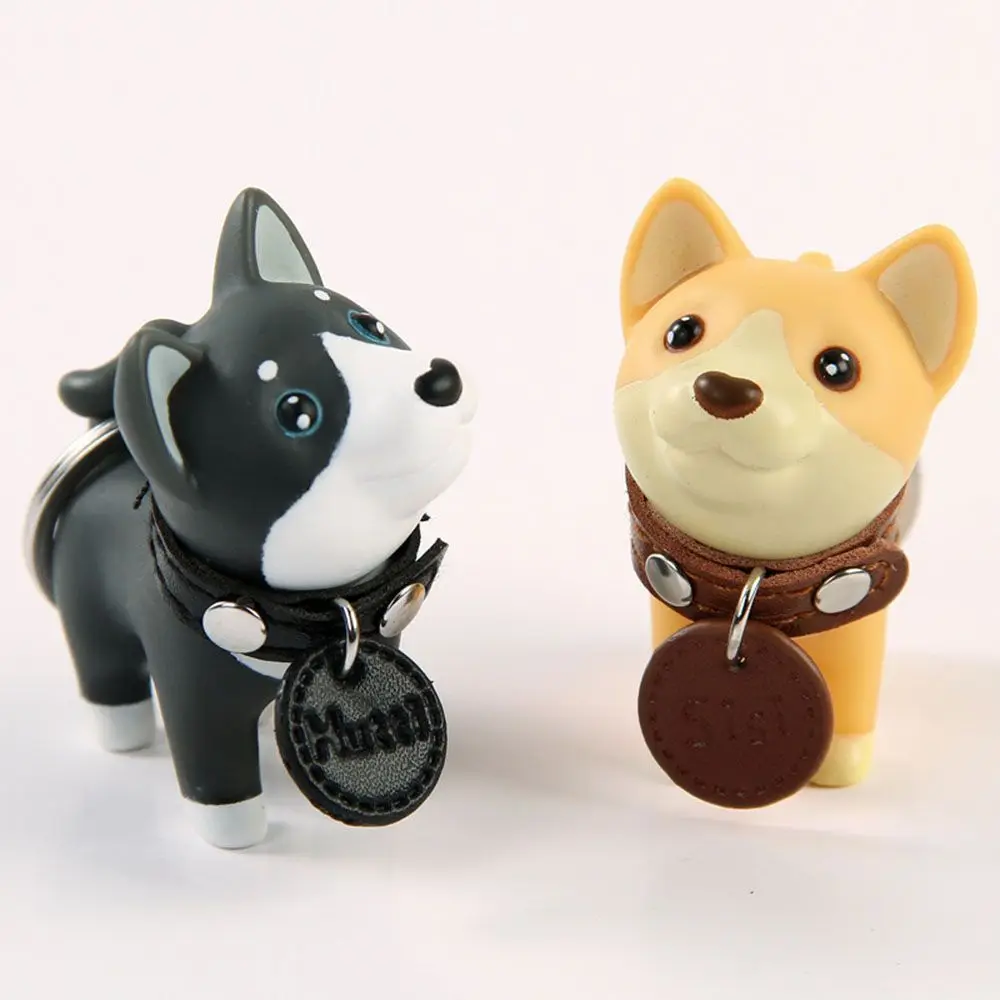 Cute Dog Keychain Figure PVC Doll Toys Key Ring Holder Shiba Inu Bull Terrier Excellent Gift for Car Accessories