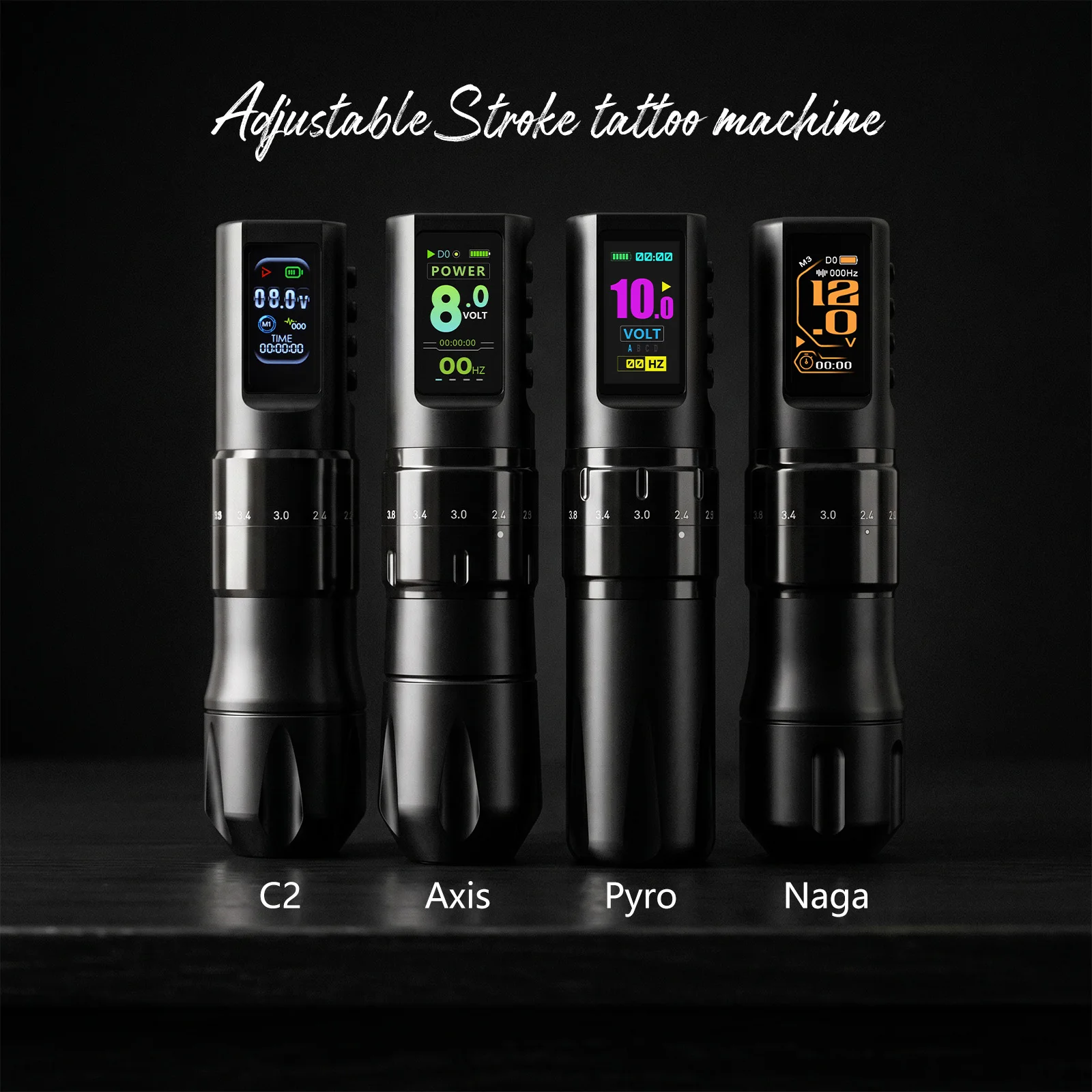 XNET 4 Models 370 Wireless Tattoo Machine Adjustable Strokes 1600mAh Battery Makeup Tattoo Pen Studio For Tattoo Artists