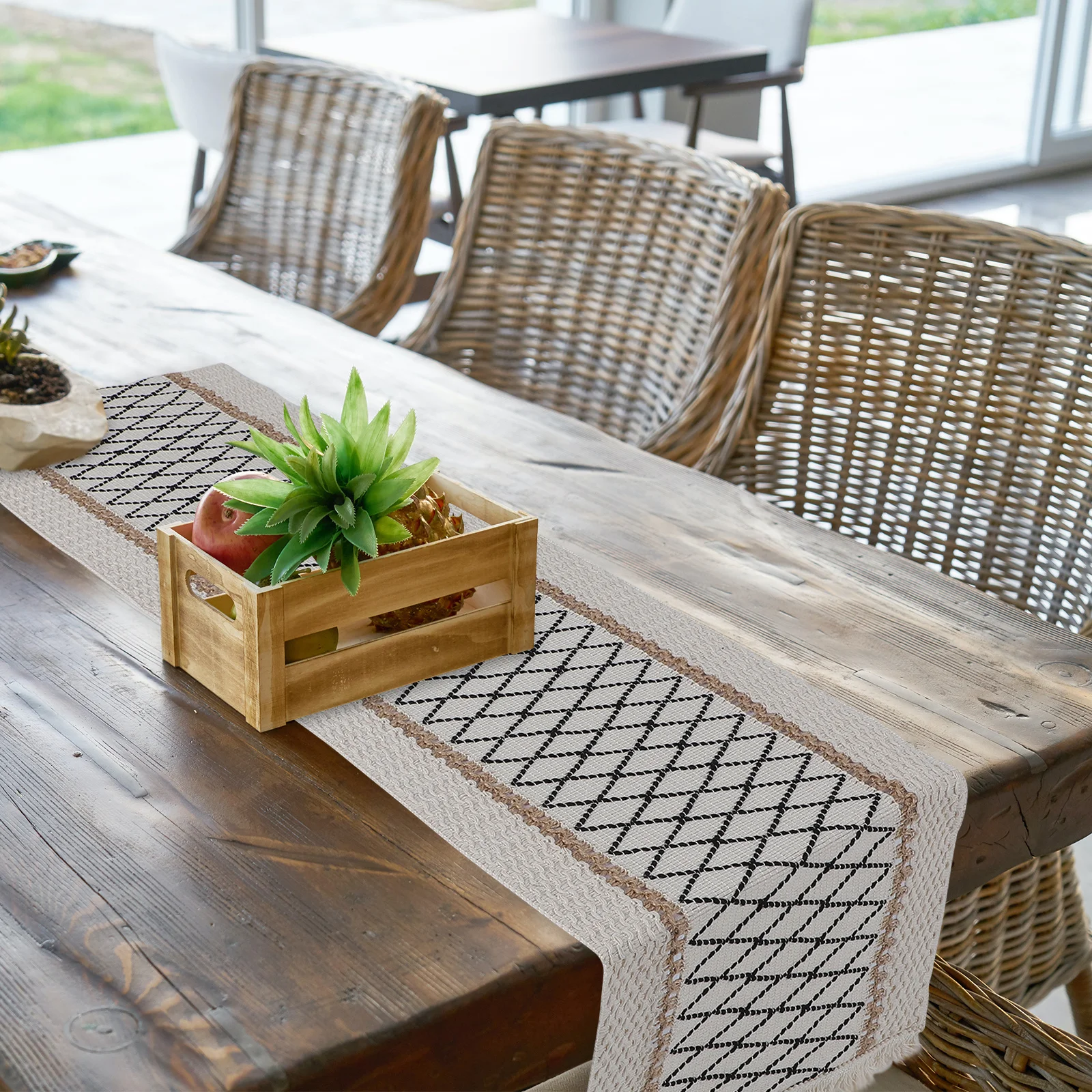 

Runner Tassel Fabric Coffee Decor For Dining Table Kitchen Coffee Decor Farmhouse Home Decoration Table Supplies