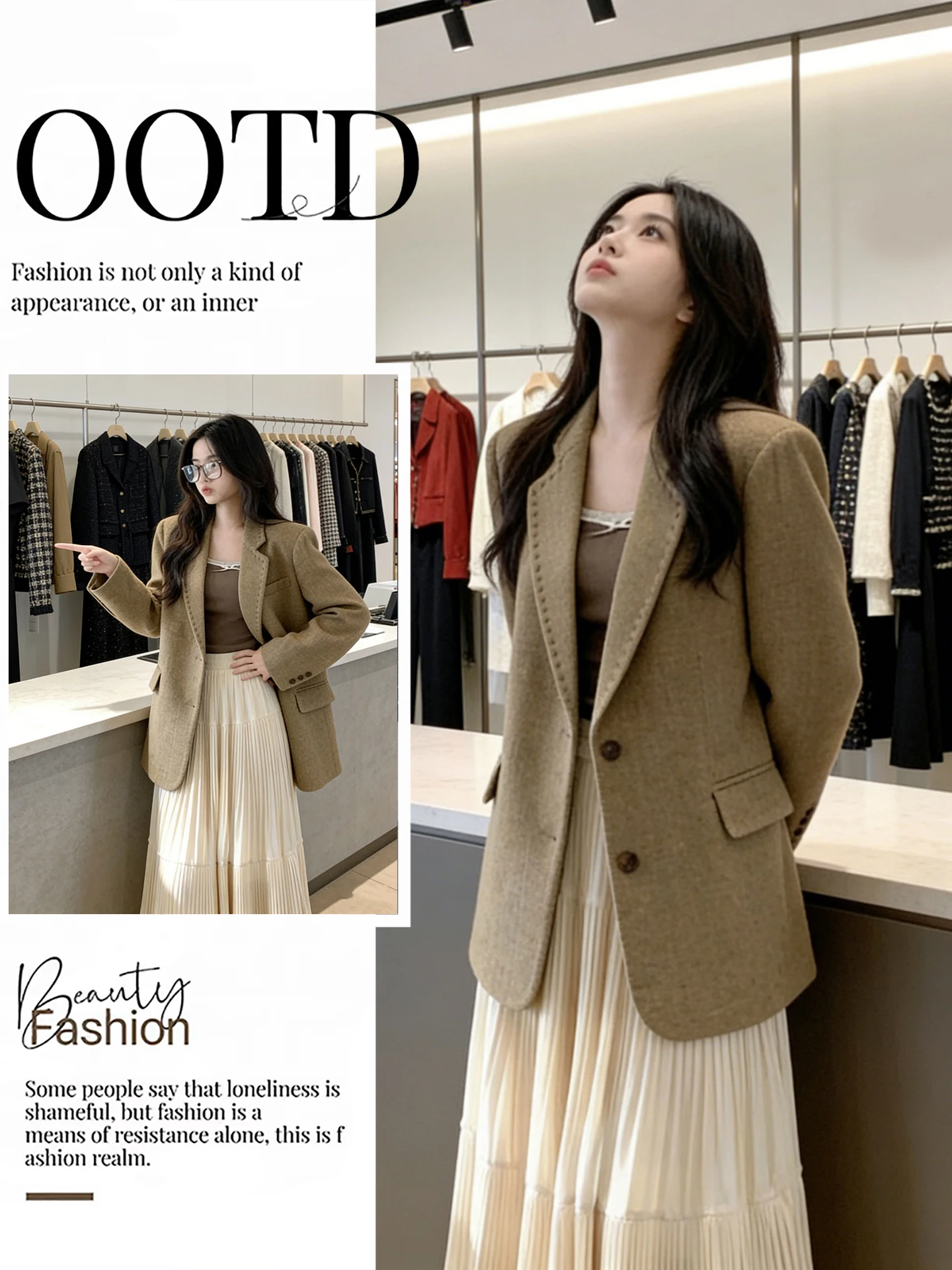 

Уникальный красивый зимний костюм для профессиональной работы и повседневной носки: пиджак и юбка с высокой талией и плиссировкой