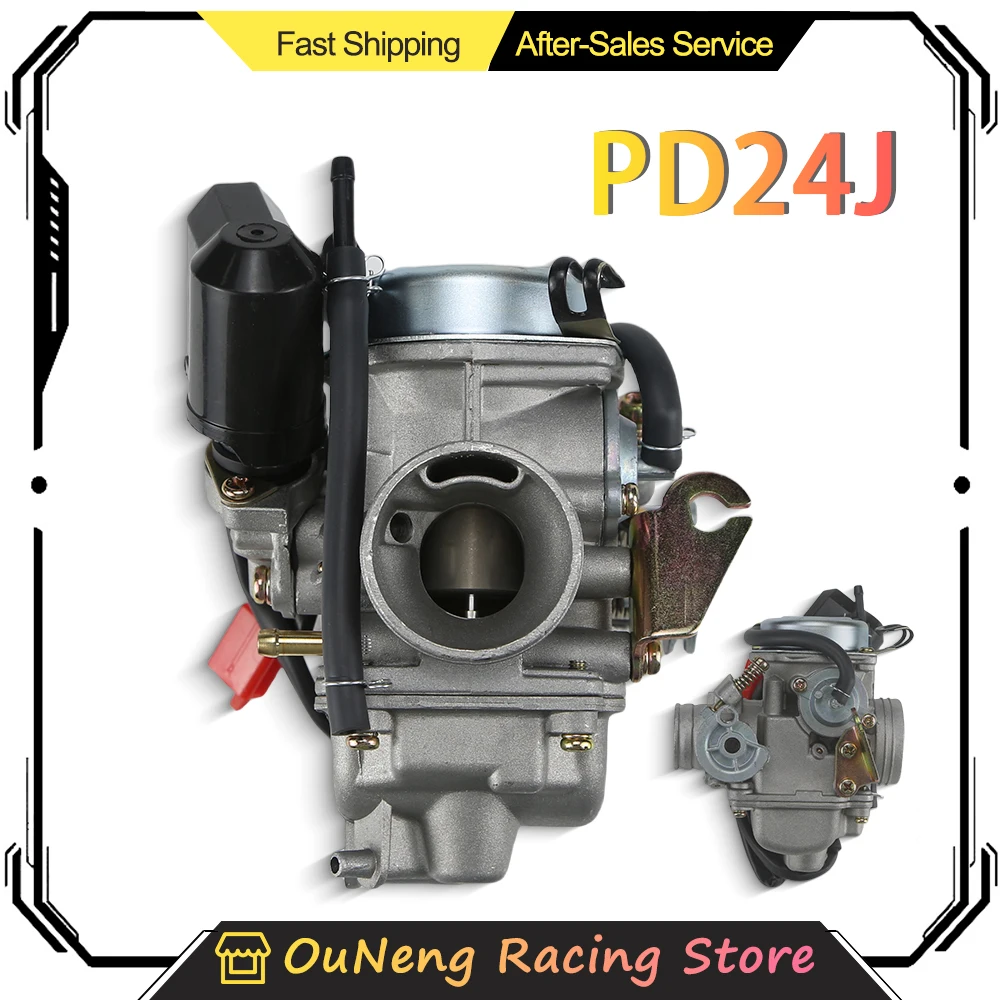 

PD24J Carburetor for 4-Stroke GY6 125cc 150cc ATV Go Karts Scooter Mopeds QMJ/QMI157 QMJ/QMI152 Manifold Intake Fiameter 24mm