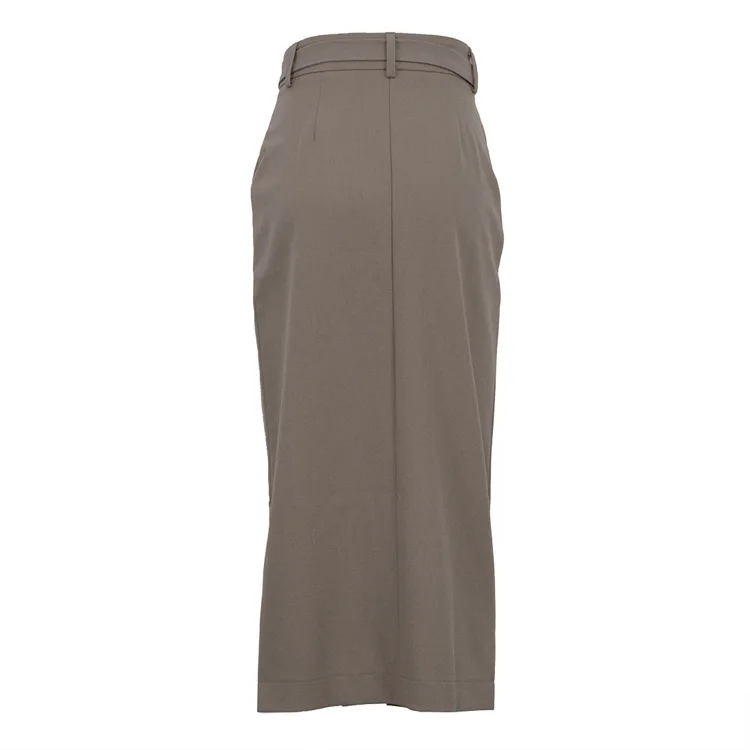 2026 Fashion Women's Skirt Bodycon High Waist Midi Skirt Elegant Classic Solid Slit Casual Pocket Straight Mid-Calf Skirt Female