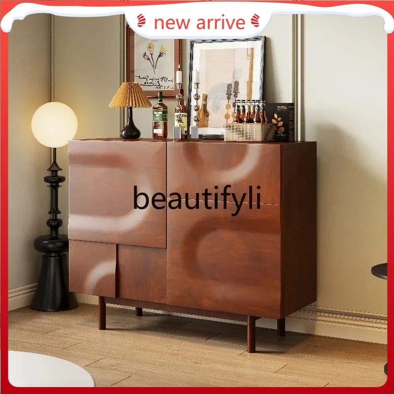 

D2520 New and ancient style entrance cabinet wood grain retro living room dining side cabinet American classical solid wood