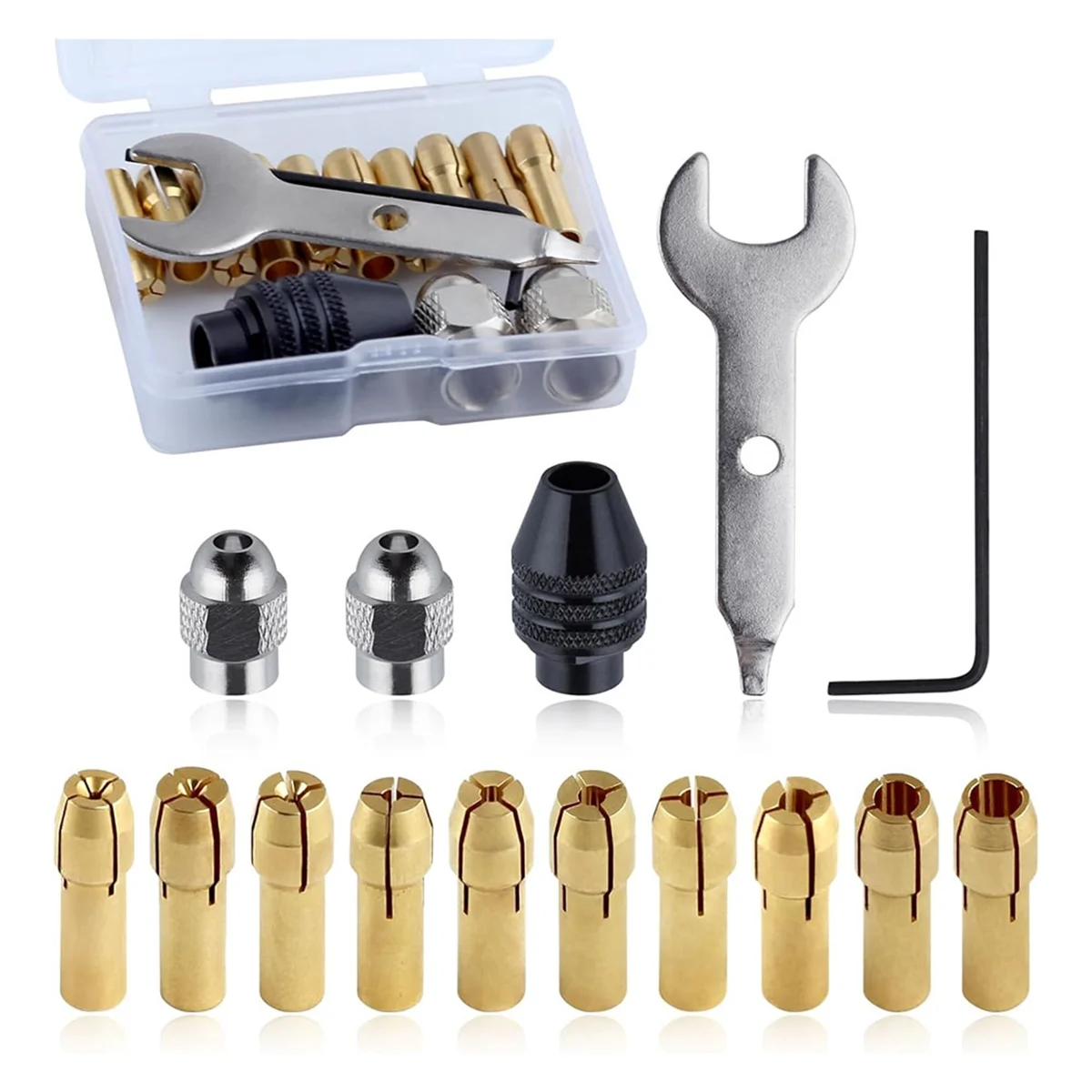 ELBA_15PCS Drill Chuck Collet Collet Nuts Set Shank Replacement Tool