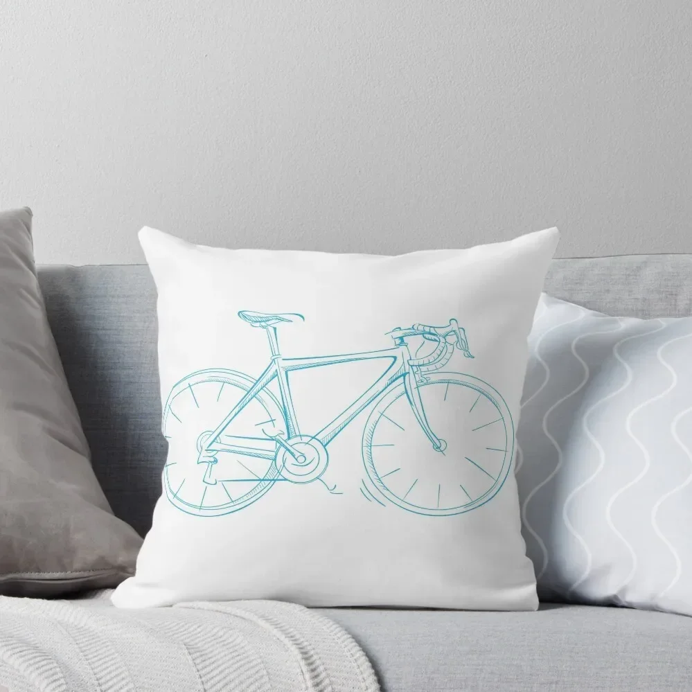 Road Bike Bicycle Cycling Drawing Throw Pillow Luxury Pillow Cover ornamental pillows pillow