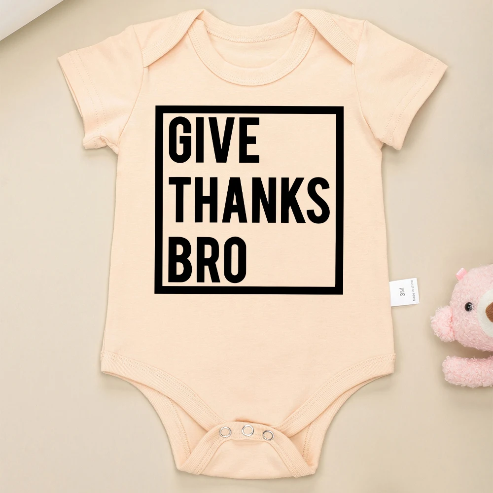 Impresso Algodão Bebê Onesies, Estilo Americano, Harajuku Divertido, Bonito Roupa De Menino Recém-nascido, Cozy Breathable Romper, Agradeça