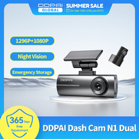 DDPAI Dash Cam  N1 Dual Front & Rear Recording NightVIS 1296P Dash Cam Recorder Car DVR   App Control