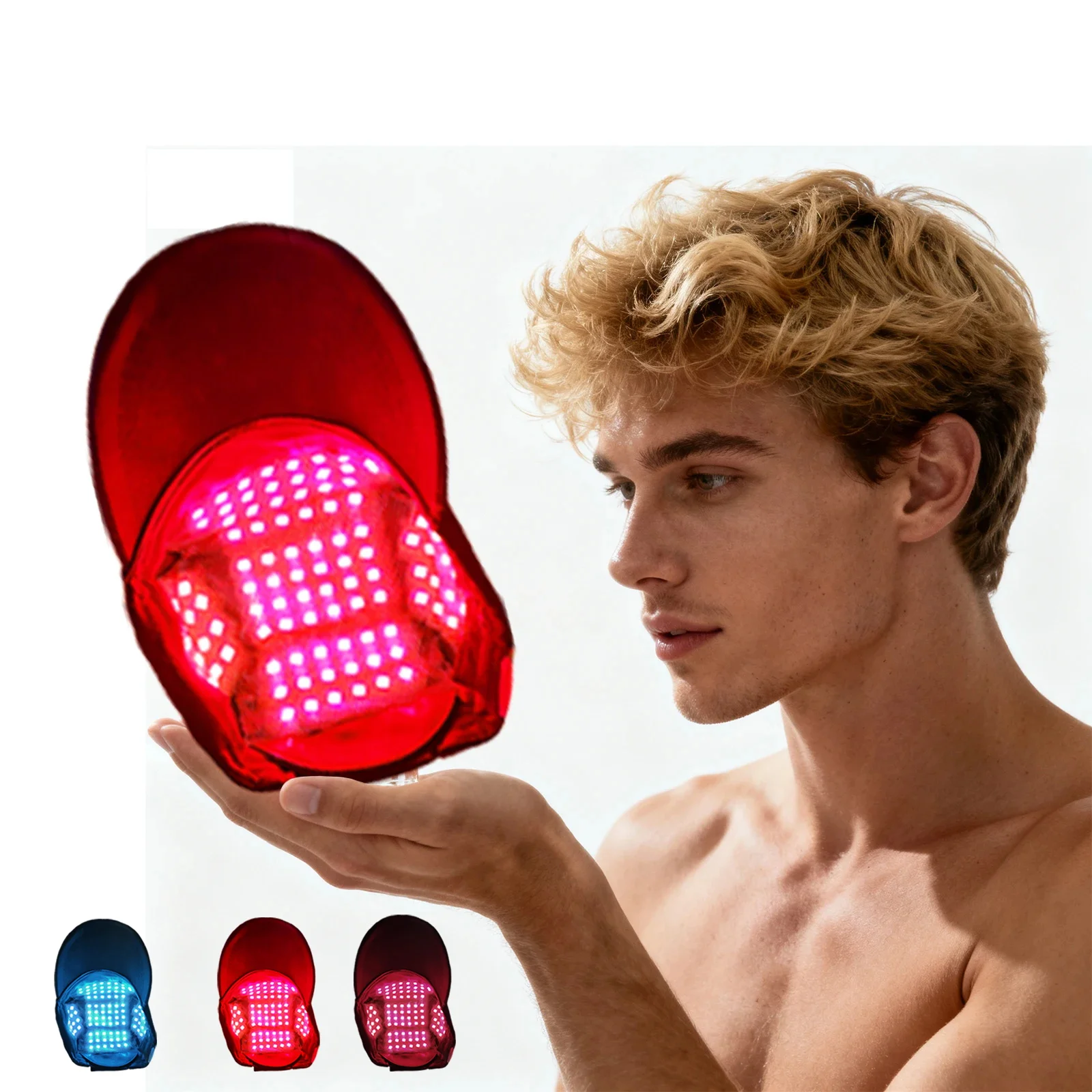 Red Light Hat 300 Chips 460nm 660nm Red and 850nm Red Cap Near Infrared Light Cap