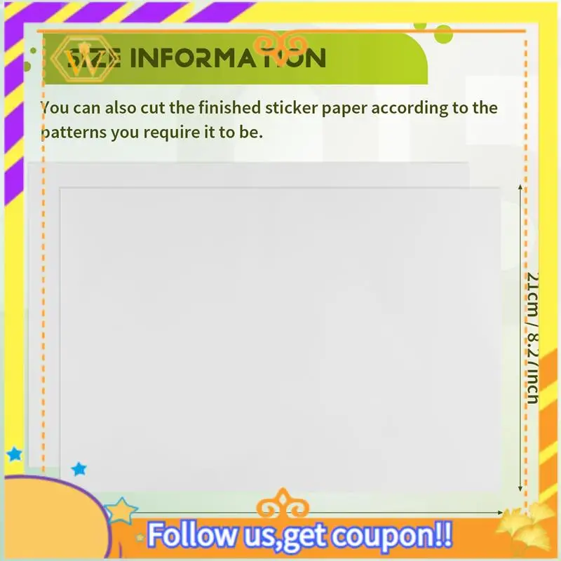 Latest-25 Sheets Printable Vinyl Sticker Paper Self-Adhesive Waterproof Matte White Printing Paper Sheet, For Inkjet Printer