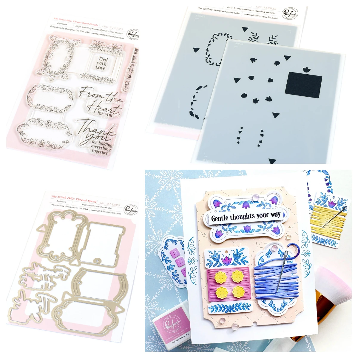 

2026 New Metal Cutting Dies the Stitch Edit: Thread Spool Florals Die Stamp Stencils Set DIY Card Gift Craft Scrapbooking Molds