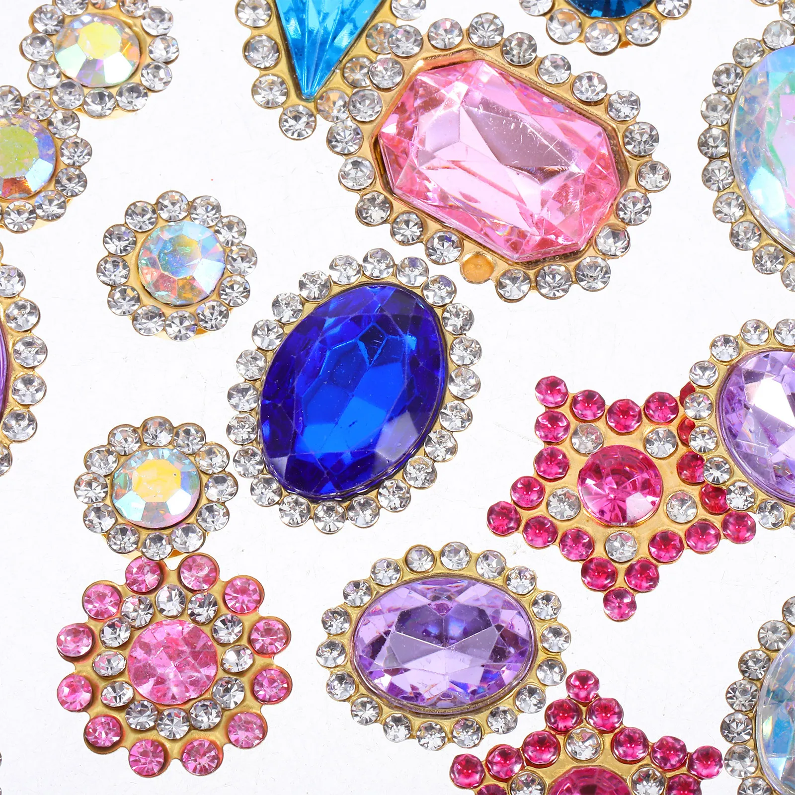 100Pcs DIY Hair Clip Rhinestone Materials Water Sunflower Decorative Rhinestones Hand Sewing Rhinestone Flowers for Clothes