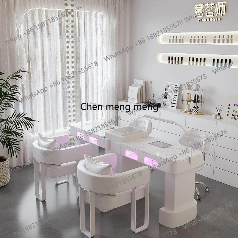 Nail art table and chair set High-power vacuum cleaner with baking lamp High-end combination