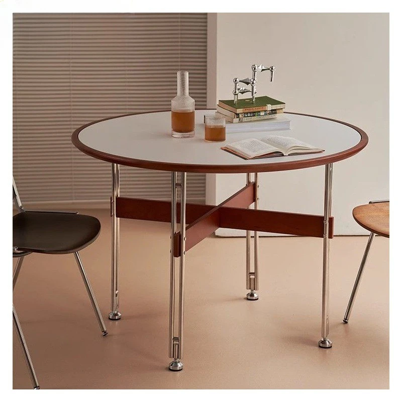 High-end round table simple retro cherry swatch dining table small apartment dining table medieval