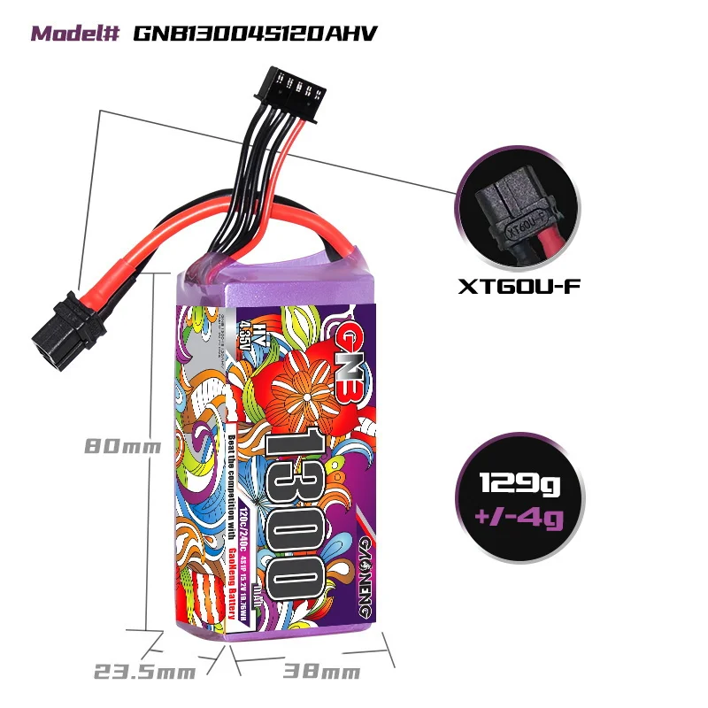 Oryginalny 4S GNB/6S 1300mAh 120C bateria Lipo dla helikopter RC Quadcopter FPV wyścigowy akumulator części do dronów HV z wtyczką XT30/XT60