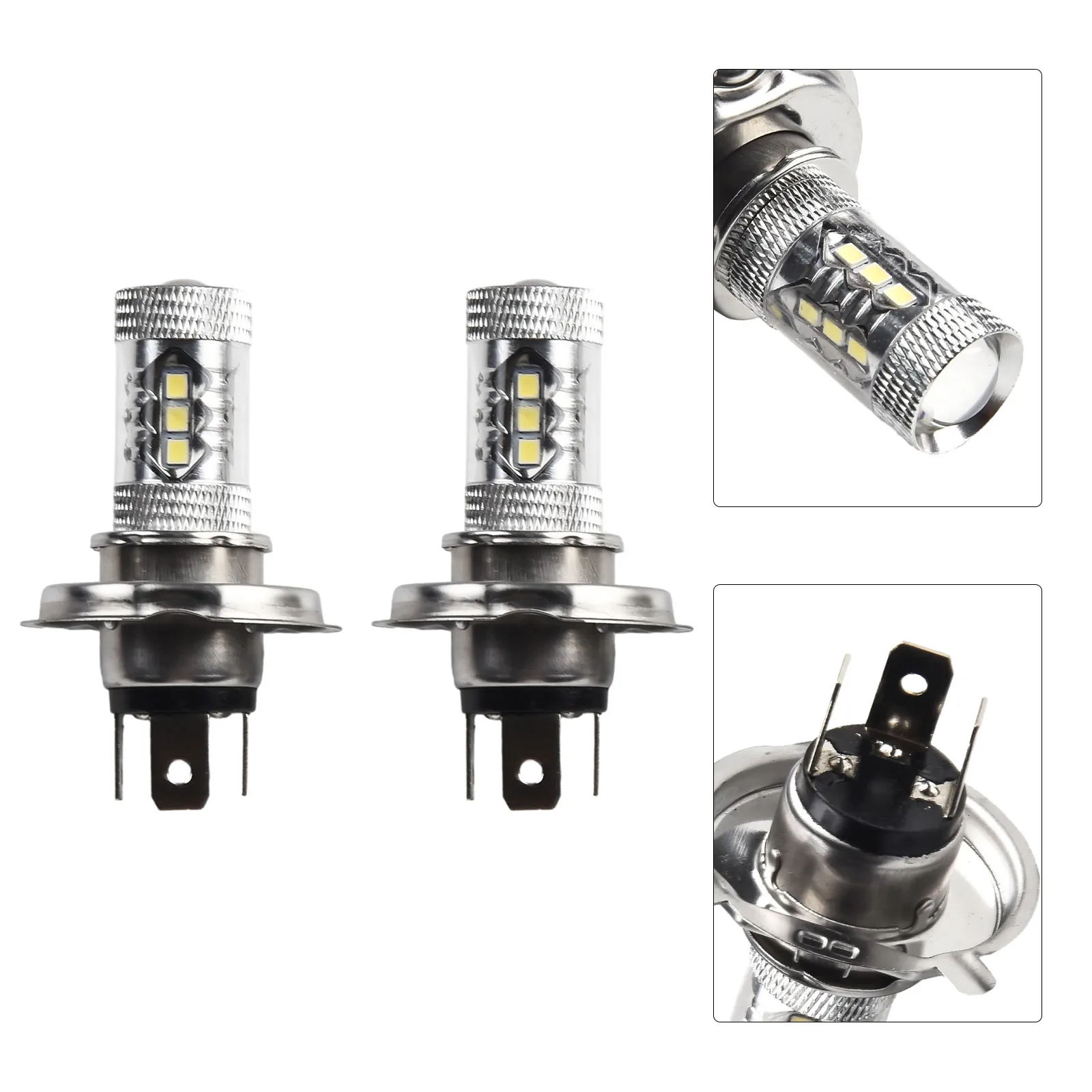 LED Bulb H4 Fog Lights 9003 Beam Lamp 80W Aluminum HB2 Headlight Hi/Lo Motorcycle Set 6000K 6500K High Quality